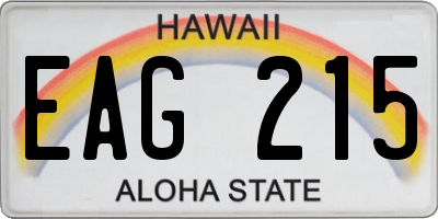 HI license plate EAG215