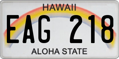 HI license plate EAG218