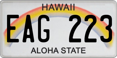HI license plate EAG223