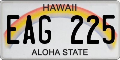 HI license plate EAG225