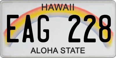 HI license plate EAG228