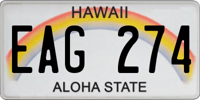 HI license plate EAG274