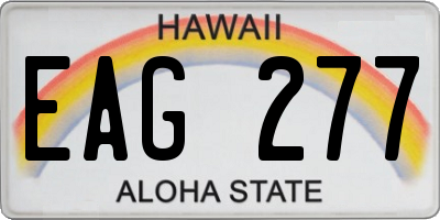 HI license plate EAG277