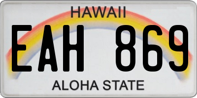 HI license plate EAH869