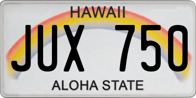 HI license plate JUX750