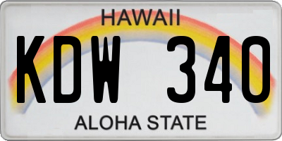 HI license plate KDW340