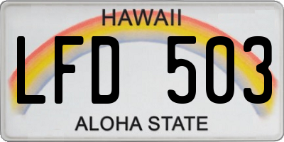 HI license plate LFD503