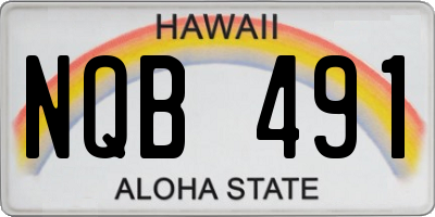 HI license plate NQB491