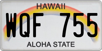 HI license plate WQF755