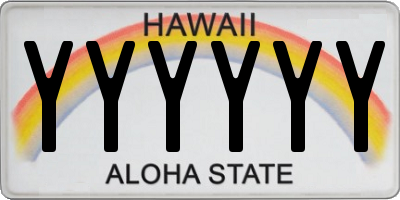 HI license plate YYYYYY