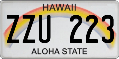 HI license plate ZZU223