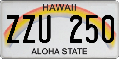 HI license plate ZZU250