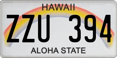 HI license plate ZZU394