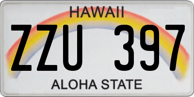 HI license plate ZZU397