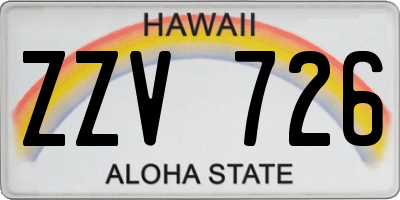 HI license plate ZZV726