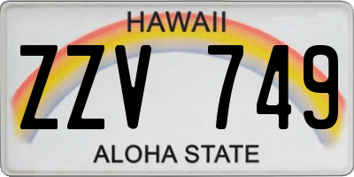 HI license plate ZZV749