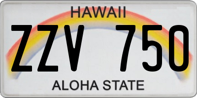 HI license plate ZZV750