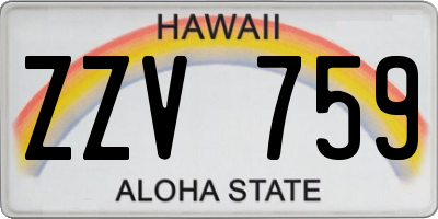 HI license plate ZZV759