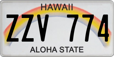 HI license plate ZZV774