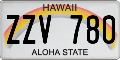 HI license plate ZZV780