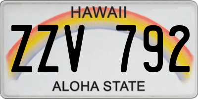 HI license plate ZZV792