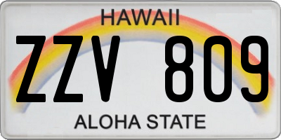 HI license plate ZZV809