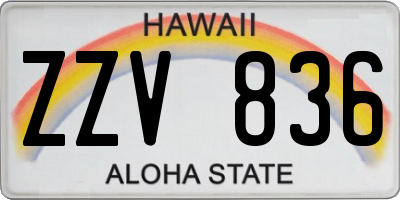 HI license plate ZZV836