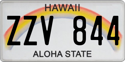 HI license plate ZZV844