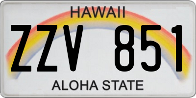 HI license plate ZZV851