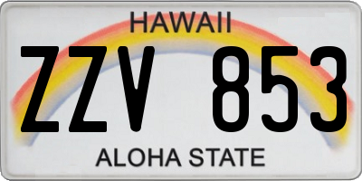 HI license plate ZZV853