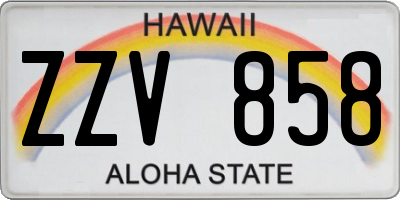 HI license plate ZZV858