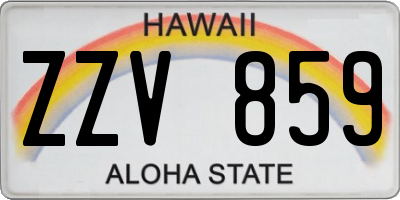 HI license plate ZZV859