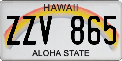 HI license plate ZZV865