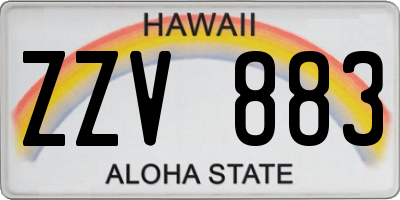 HI license plate ZZV883