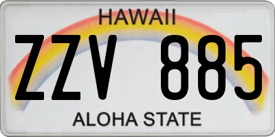 HI license plate ZZV885