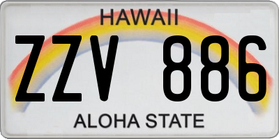 HI license plate ZZV886