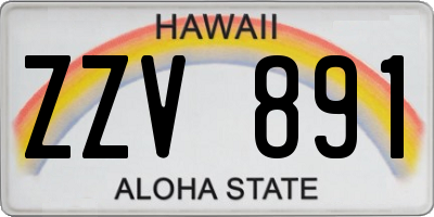 HI license plate ZZV891