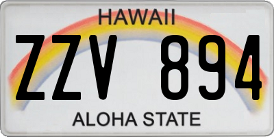 HI license plate ZZV894