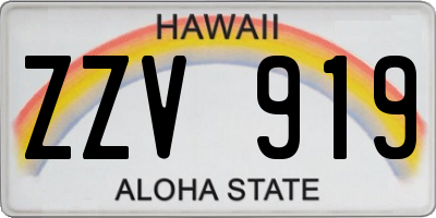 HI license plate ZZV919