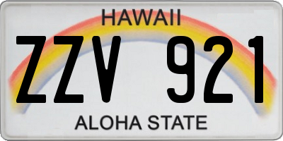 HI license plate ZZV921