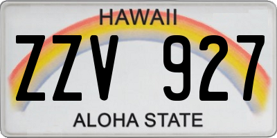 HI license plate ZZV927