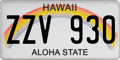 HI license plate ZZV930