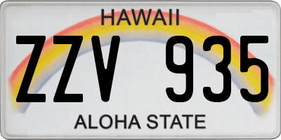 HI license plate ZZV935