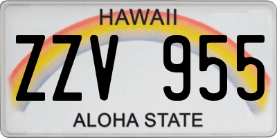 HI license plate ZZV955