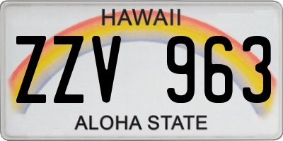 HI license plate ZZV963