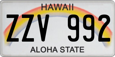 HI license plate ZZV992