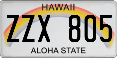 HI license plate ZZX805