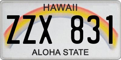 HI license plate ZZX831
