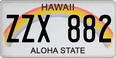 HI license plate ZZX882