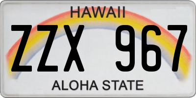 HI license plate ZZX967